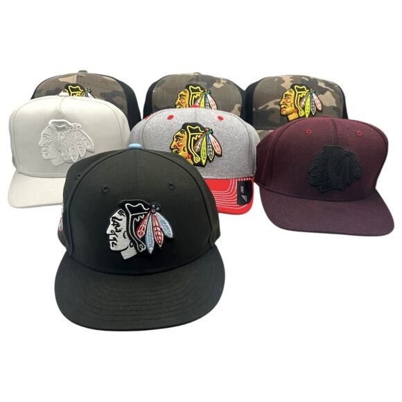 adidas Chicago Blackhawks Camo Trucker Cap Lot Of 6 Multiple Colors